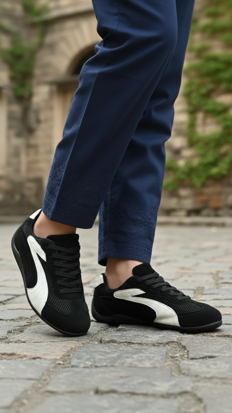 Black Casual Sneaker For Ladies AT7495