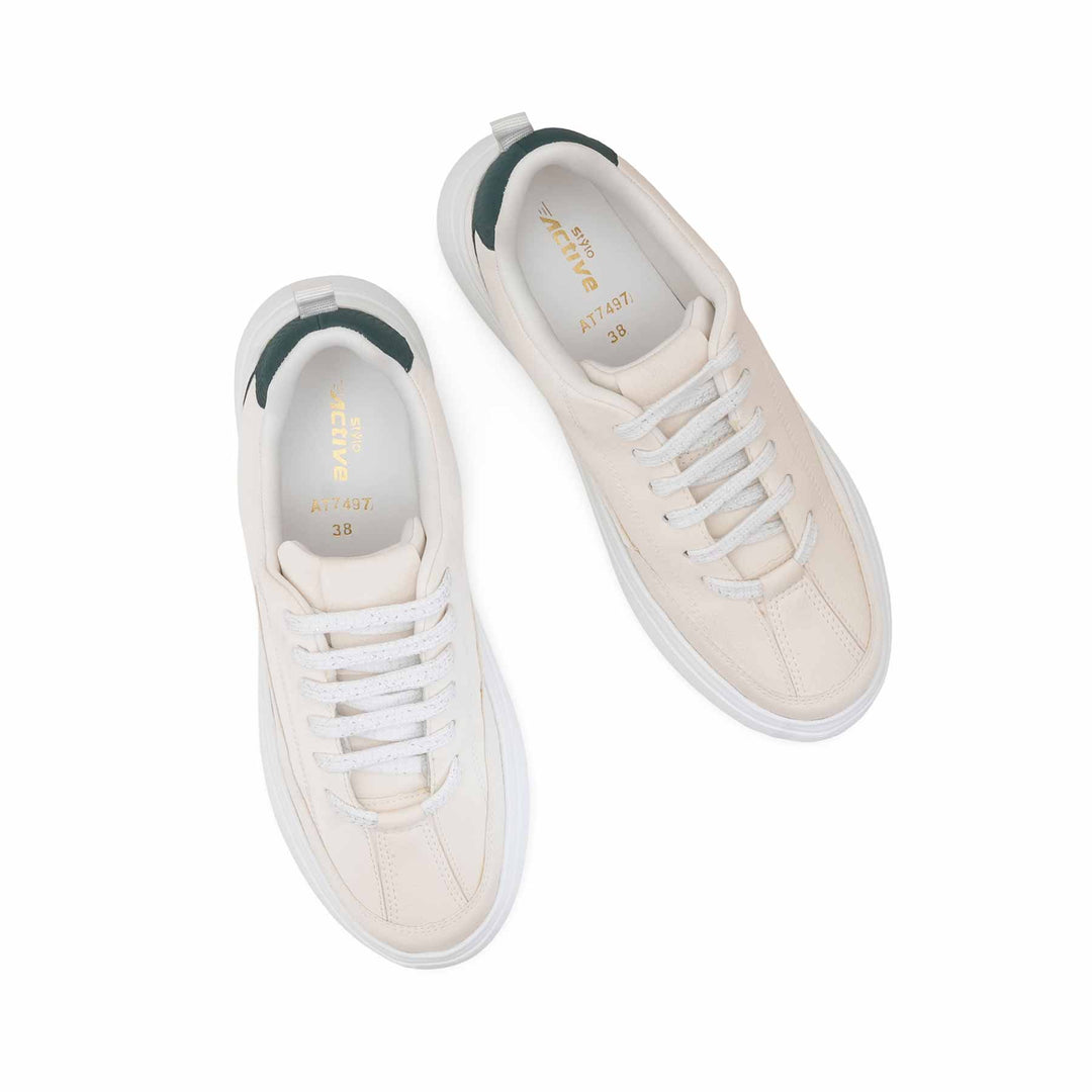 Beige Causal Sneaker For Women AT7497