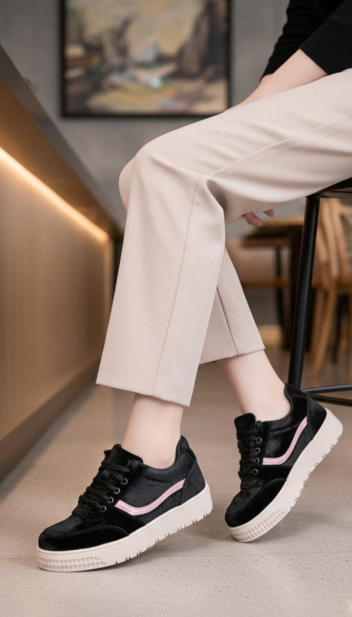 Black Casual Sneaker For Ladies AT7507