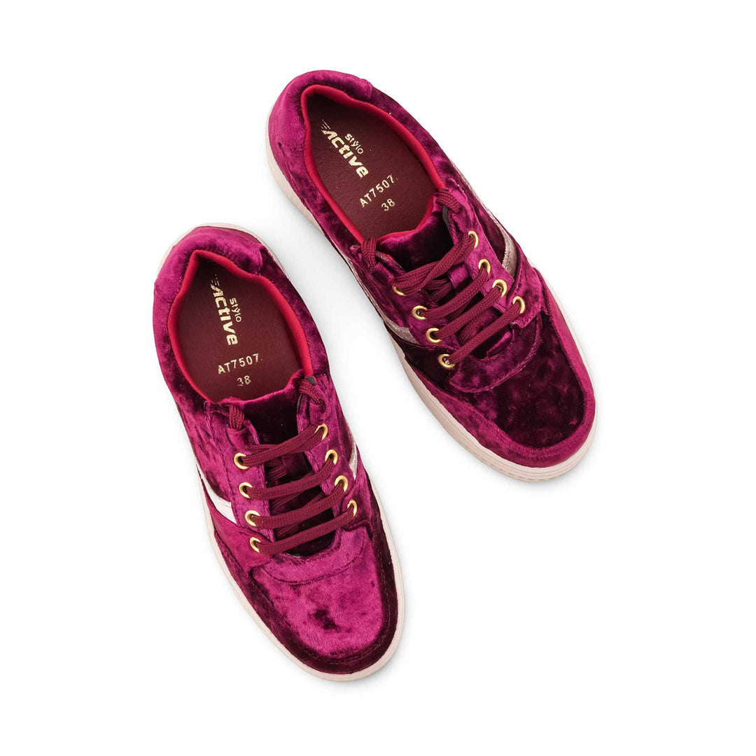 Maroon Casual Sneaker For Ladies AT7507