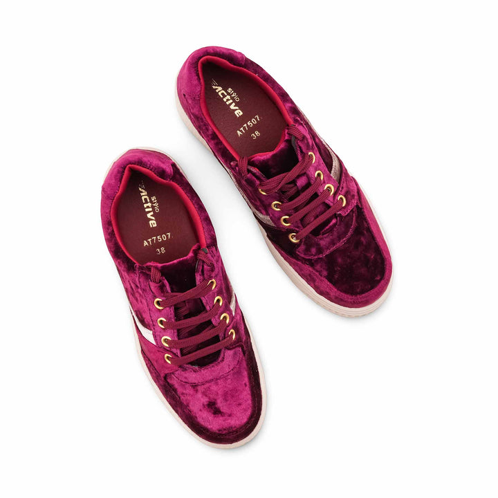 Maroon Casual Sneaker For Ladies AT7507
