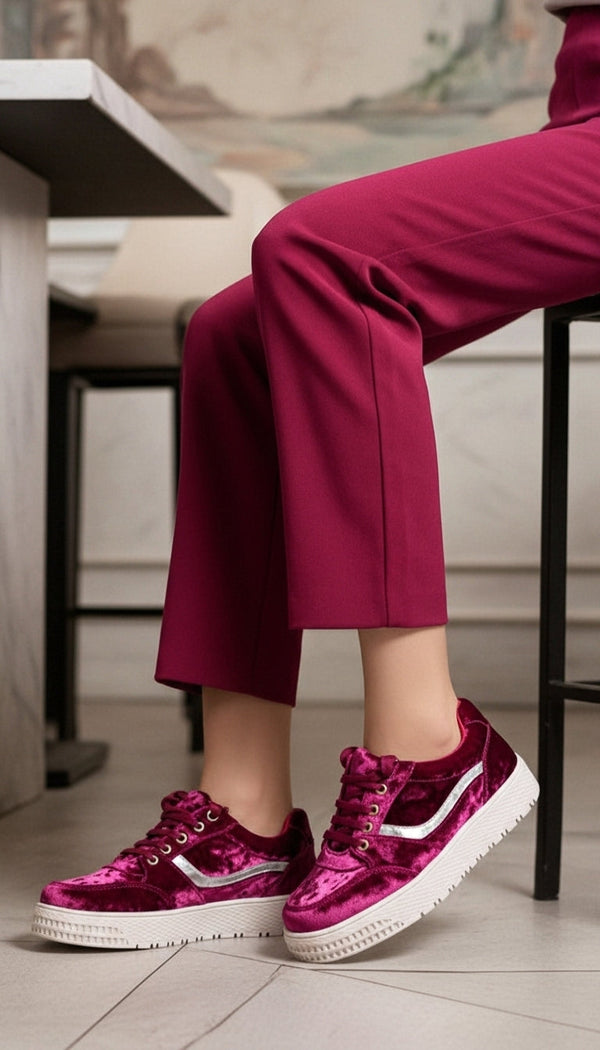 Maroon Casual Sneaker For Ladies AT7507