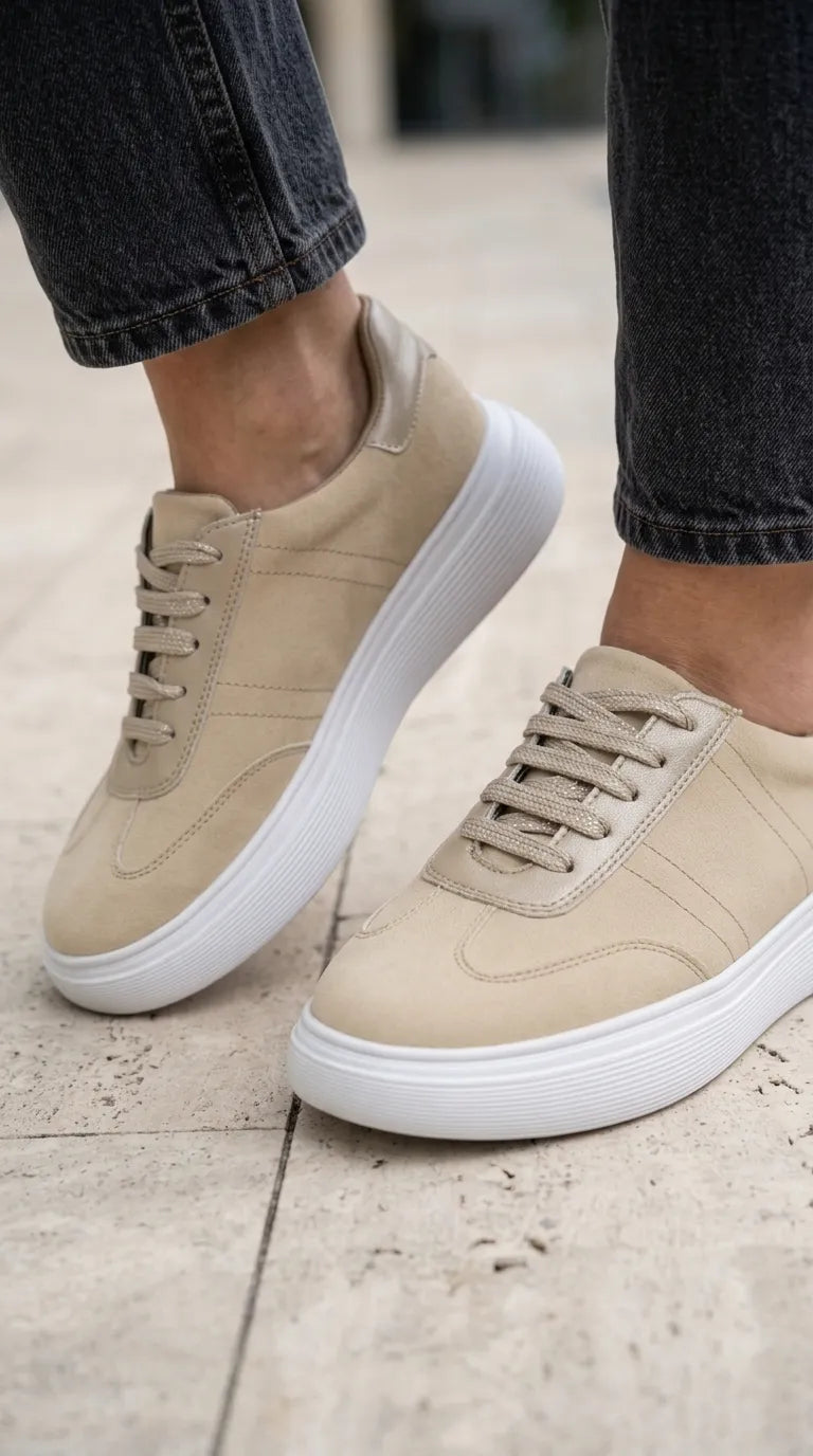 Beige Sneaker For Ladies AT7553