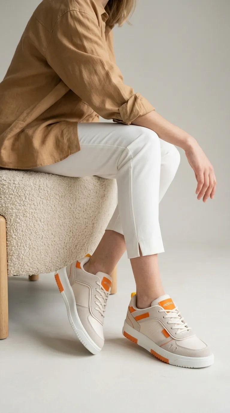 Orange Casual Sneaker For Women AT7565