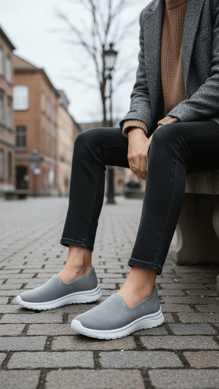 Grey Casual Sneaker For Women AT9099
