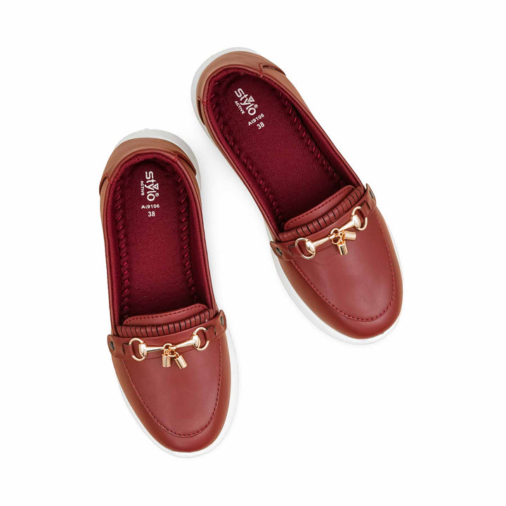 Burgundy Casual Sneaker For Ladies AT9106