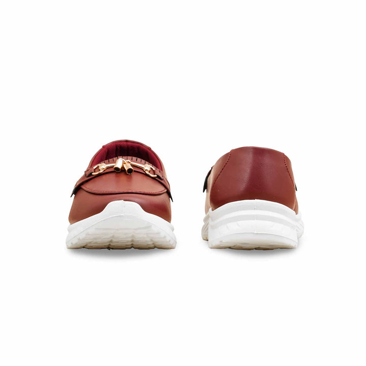Burgundy Casual Sneaker For Ladies AT9106