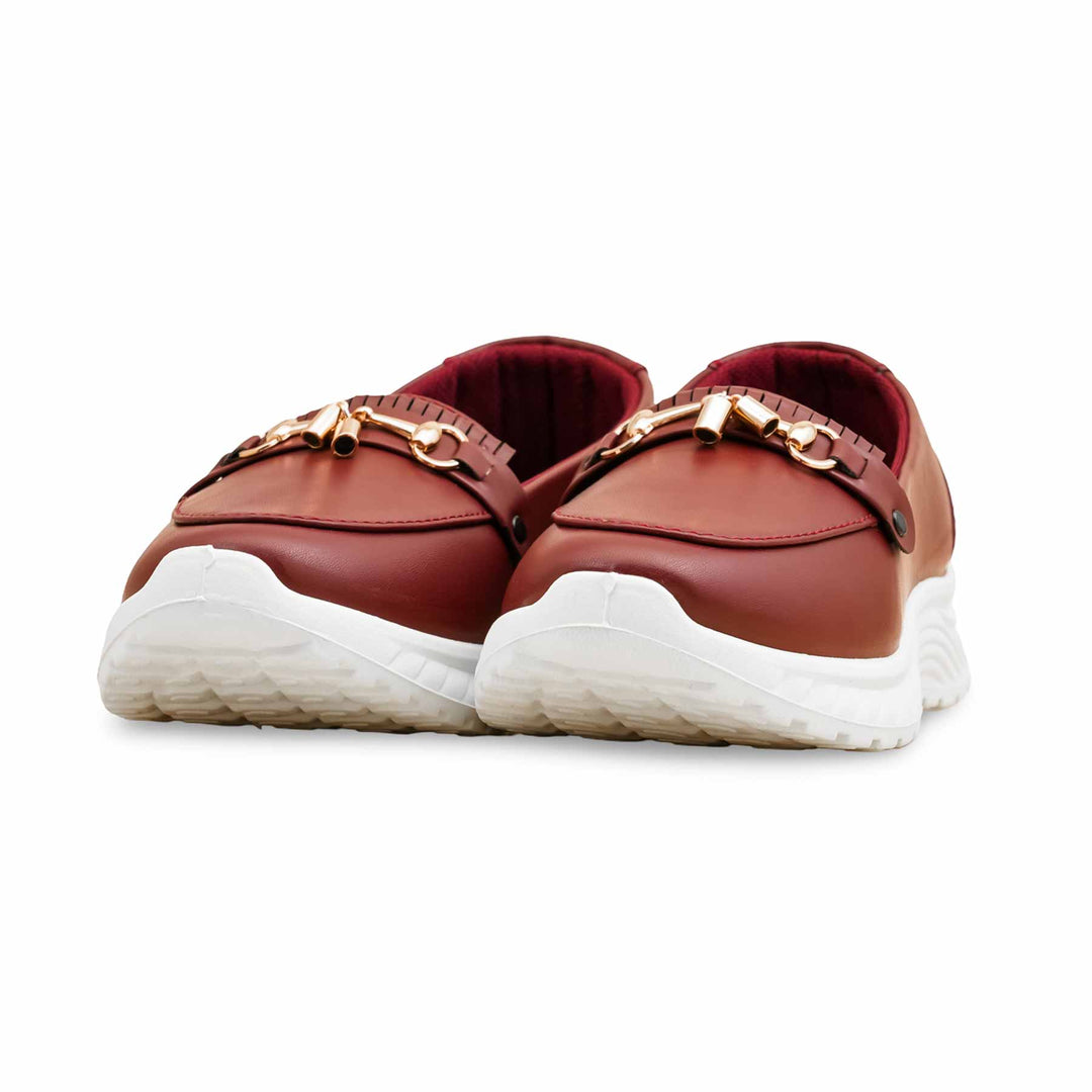 Burgundy Casual Sneaker For Ladies AT9106
