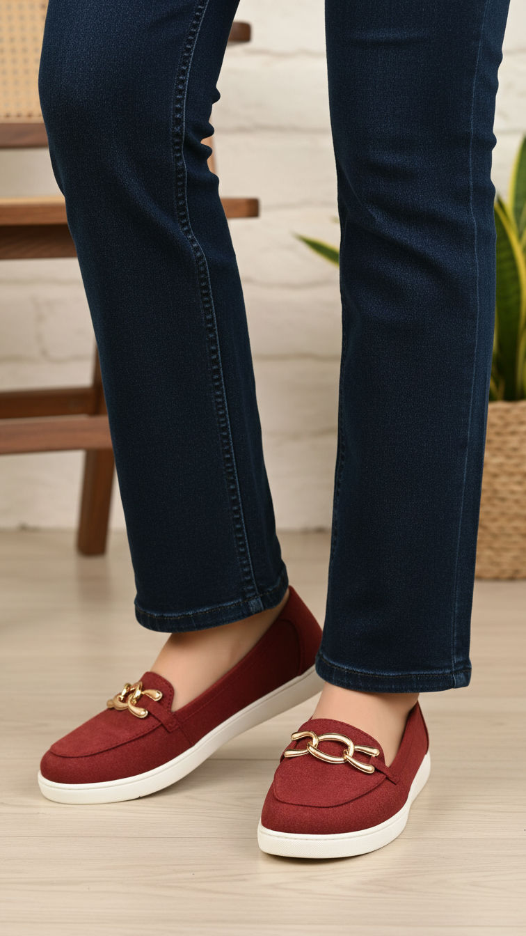 Maroon Casual Sneaker For Ladies AT9107