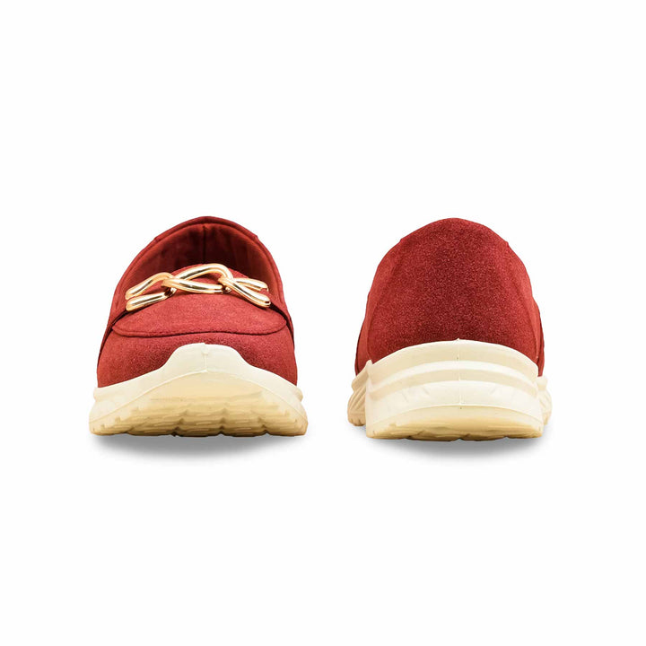 Maroon Casual Sneaker For Ladies AT9107