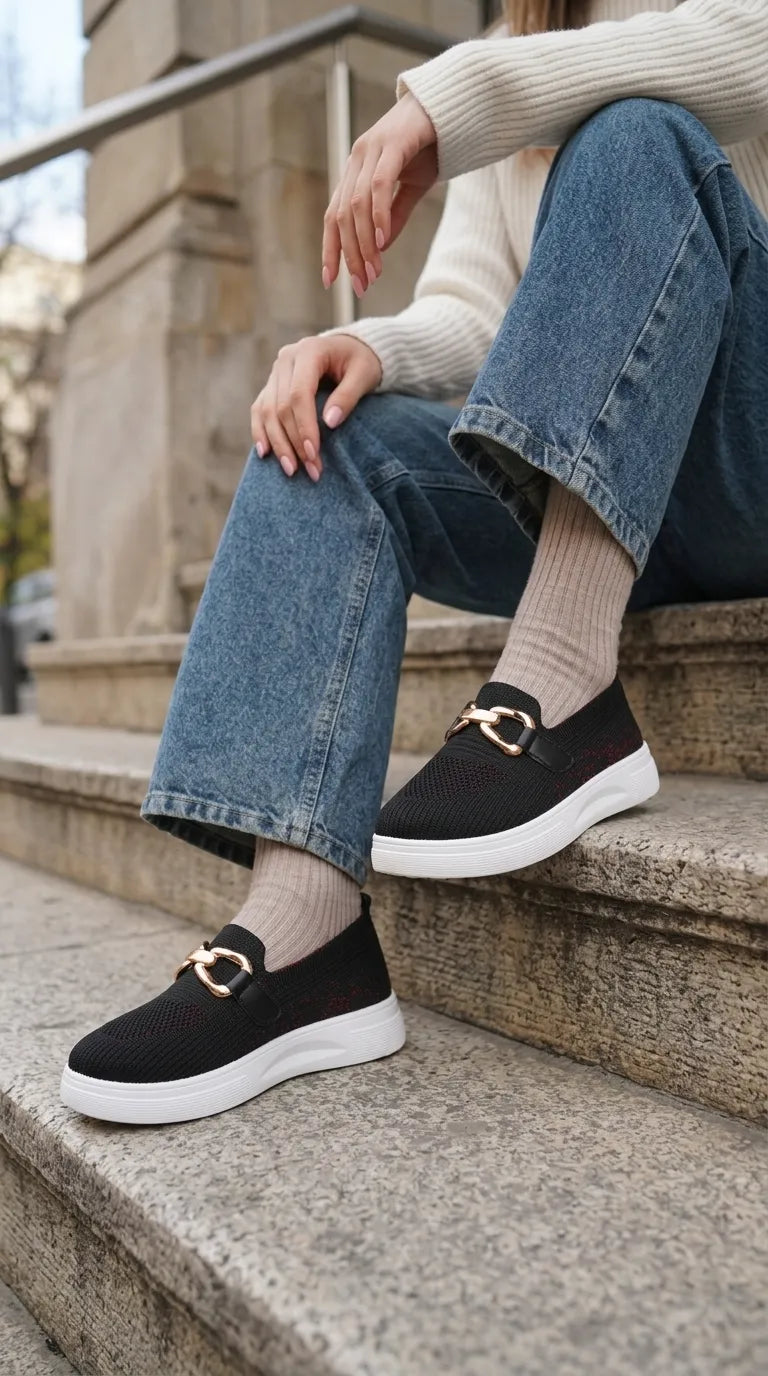 Black Sneaker For Ladies AT9128