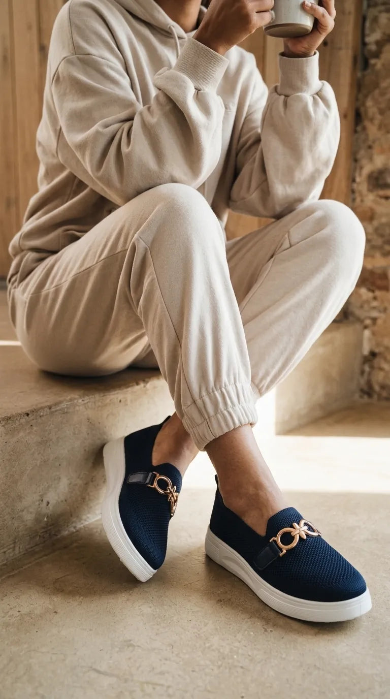 Navy Sneaker For Ladies AT9129