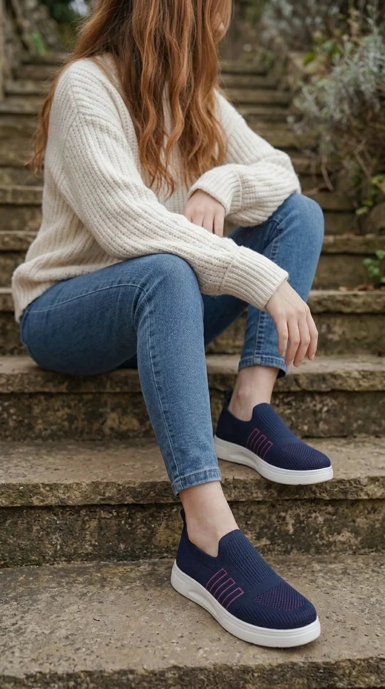 Navy Sneaker For Ladies AT9130
