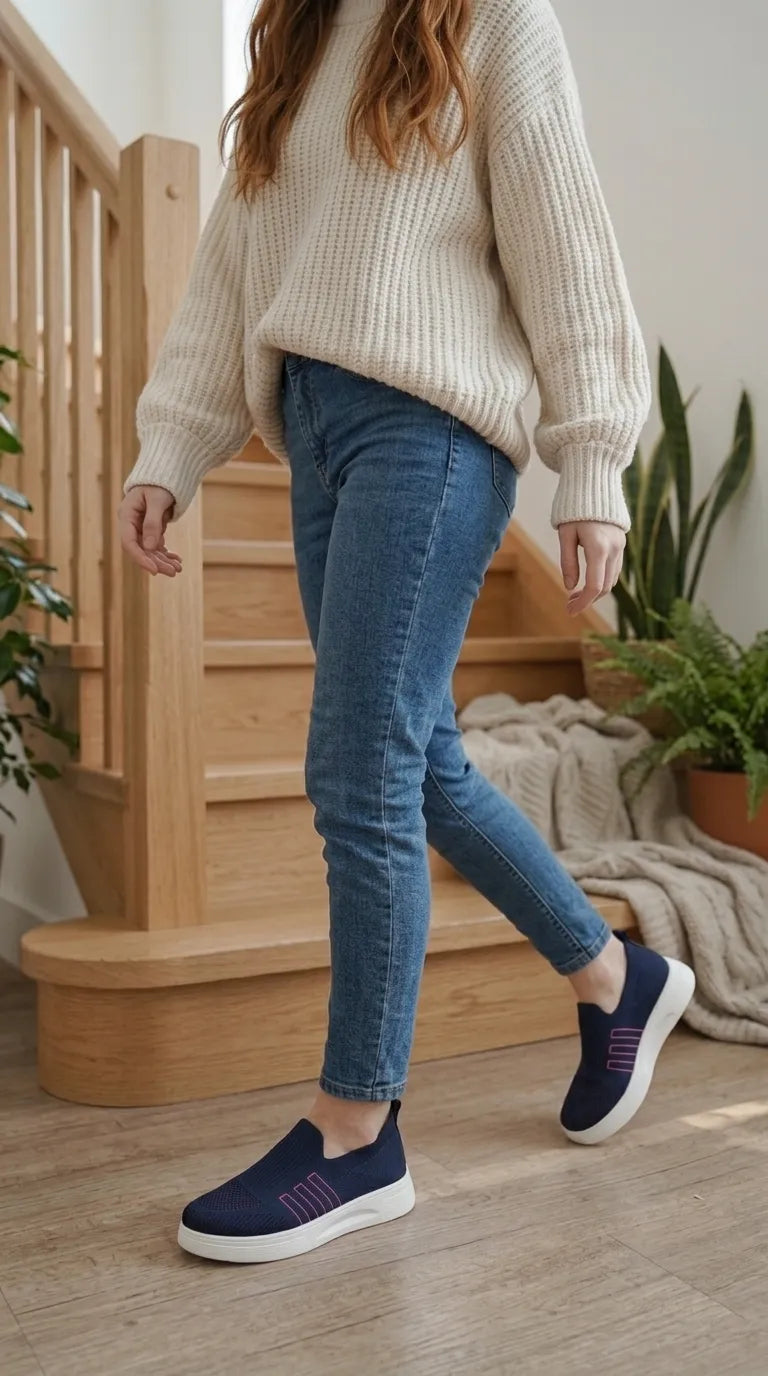 Navy Sneaker For Ladies AT9130