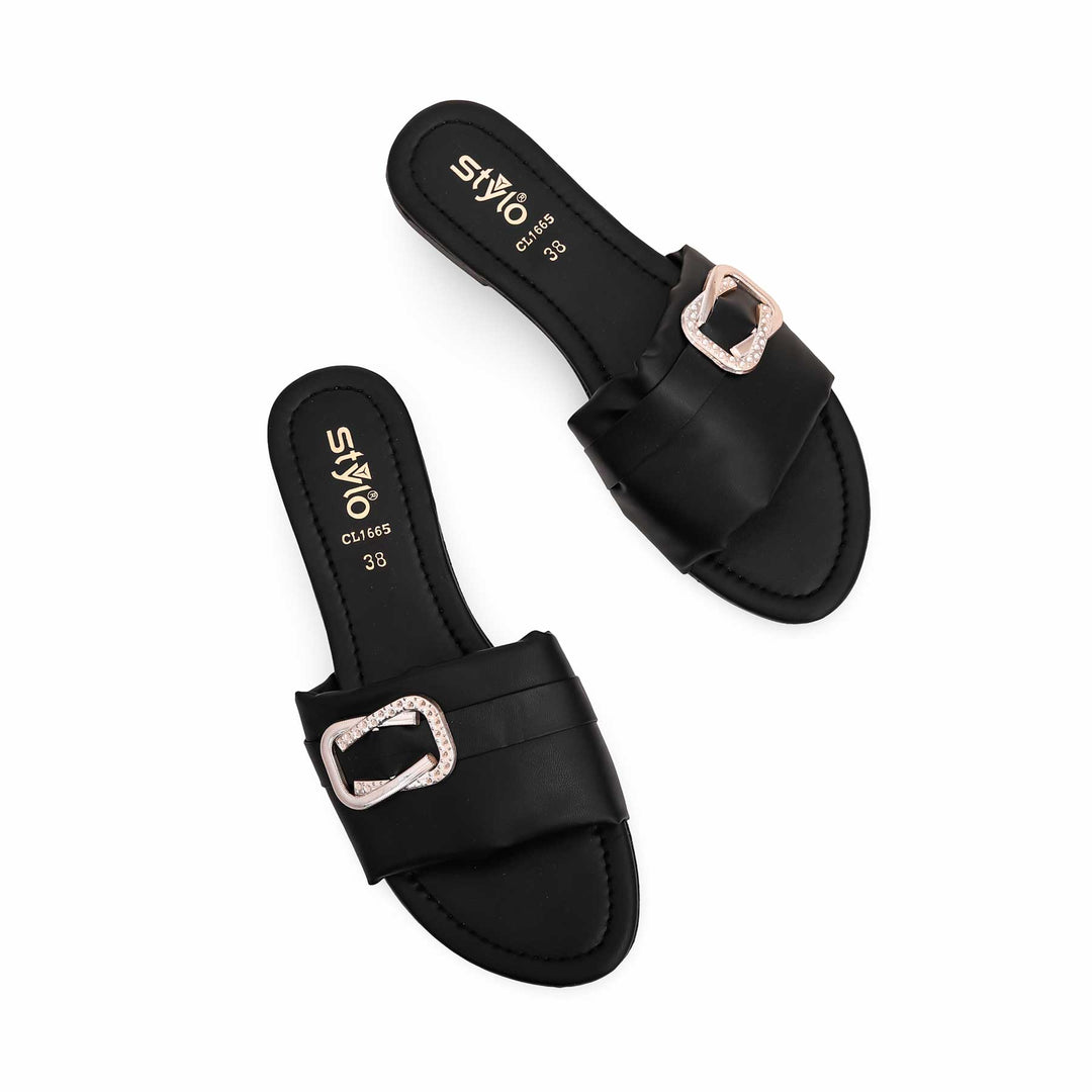 Black Casual Slipper CL1665