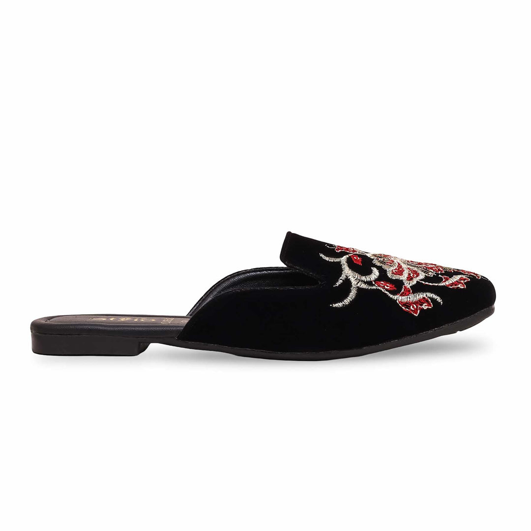 Women's Black Casual Mule CL1852 - Main Image