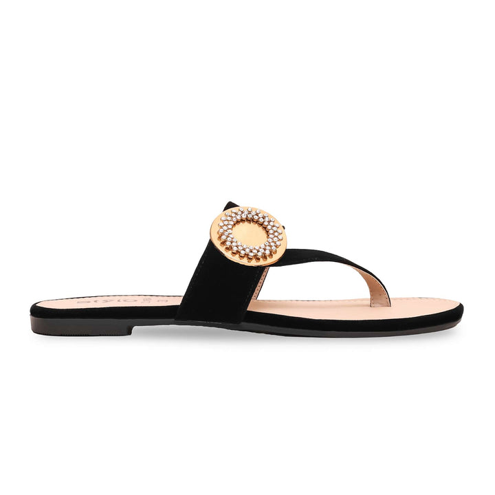 Black Casual Chappal CL1864