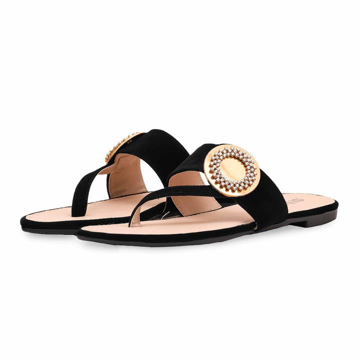 Black Casual Chappal CL1864