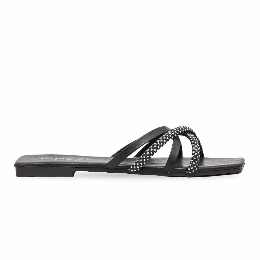 Black Casual Chappal CL1877