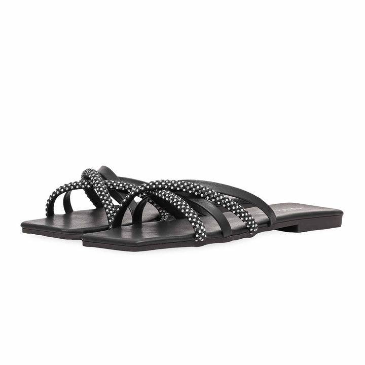 Black Casual Chappal CL1877