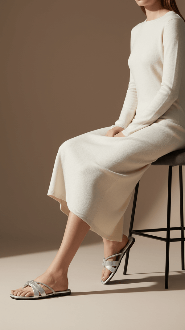 Silver Casual Slipper For Women CL1885