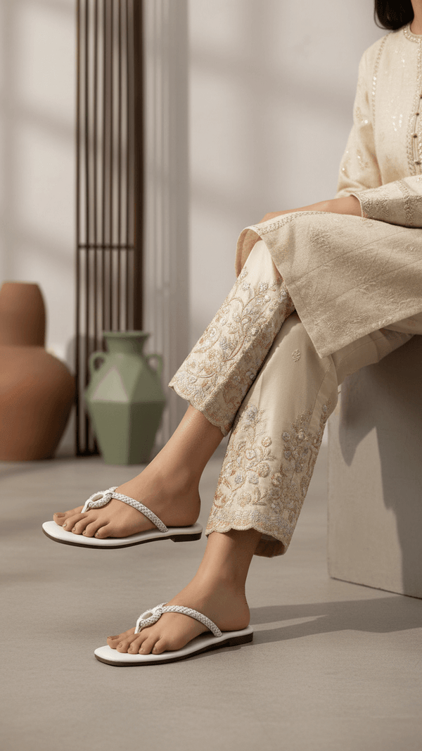 White Casual Chappal CL1886