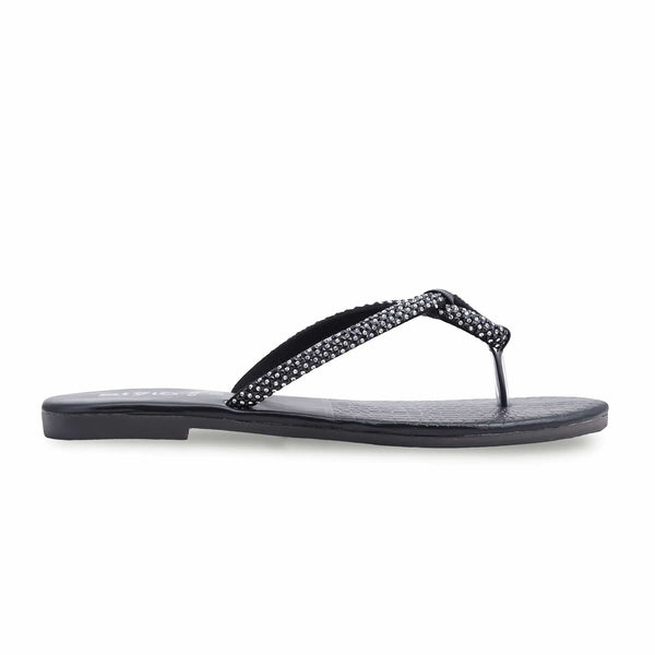 Black Casual Chappal CL1886
