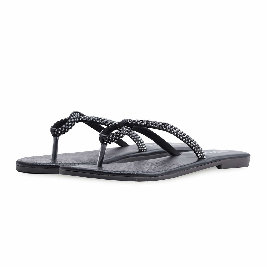 Black Casual Chappal CL1886