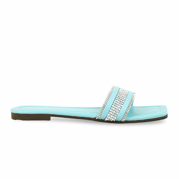 Aqua Green Casual Slipper For Women CL1905