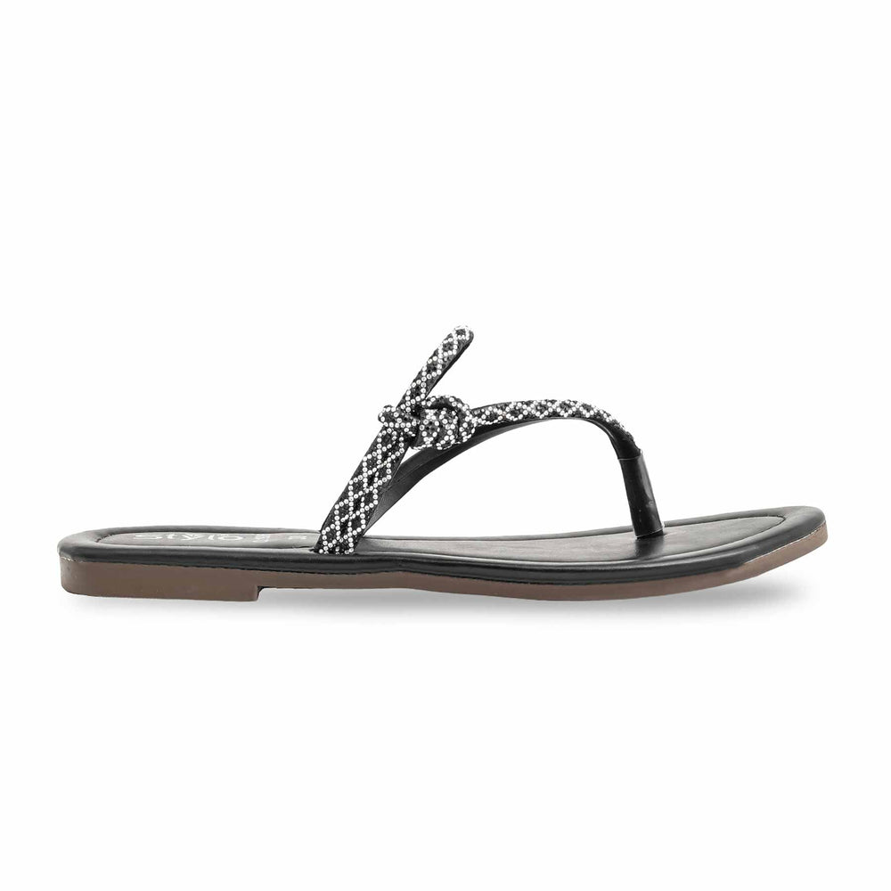Black Casual Women Chappal CL1906