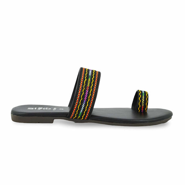 Black Casual Chappal CL1907