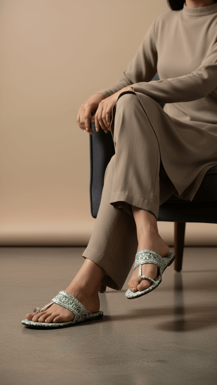 Green Casual Chappal CL1928