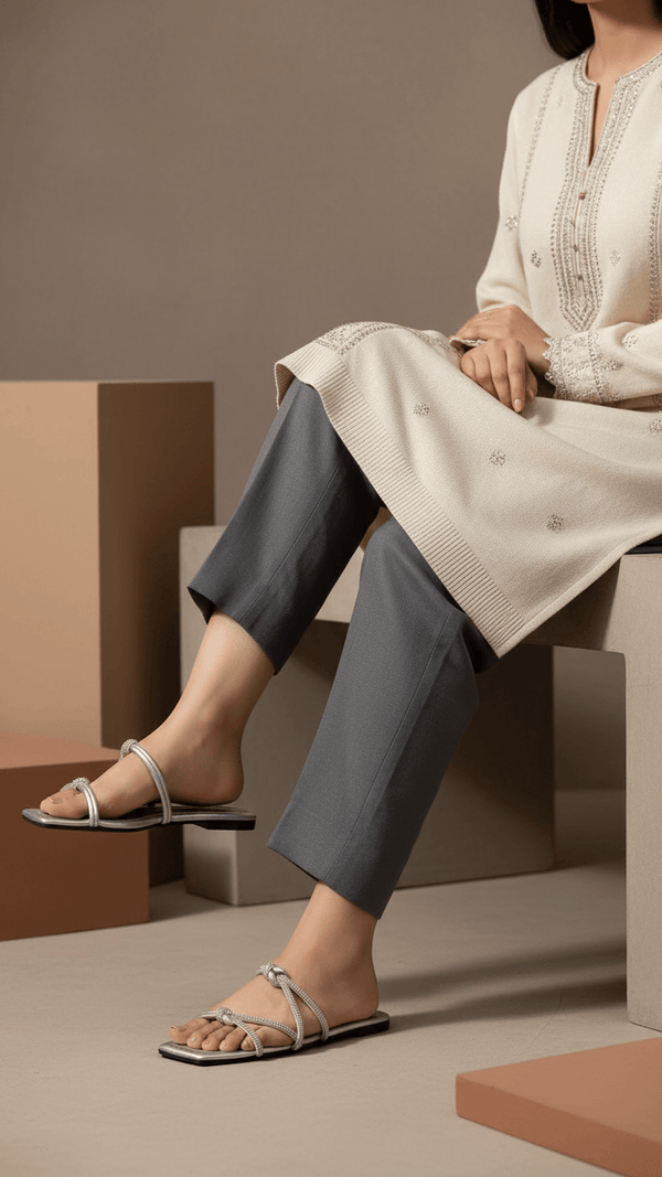 Silver Casual Slipper CL1933