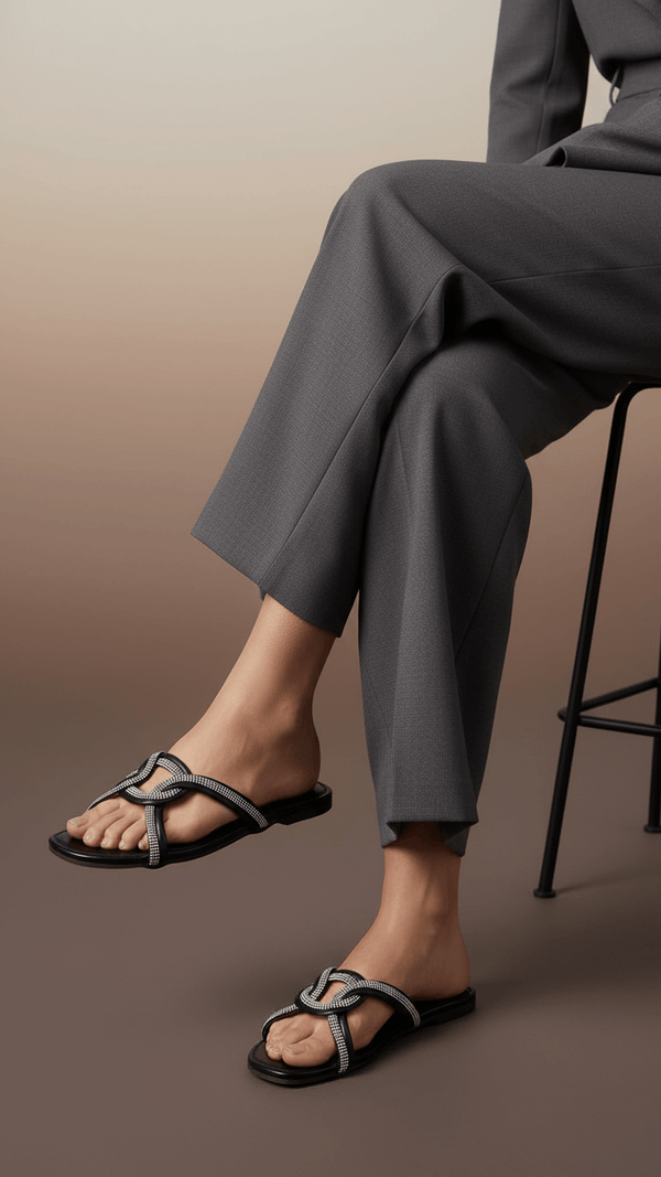 Black Casual Slipper For Ladies CL1943