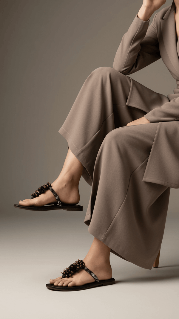 Black Casual Chappal For Women CL1950