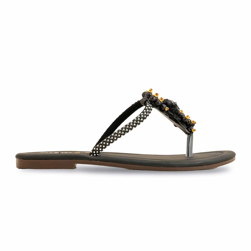 Black Casual Chappal For Women CL1950