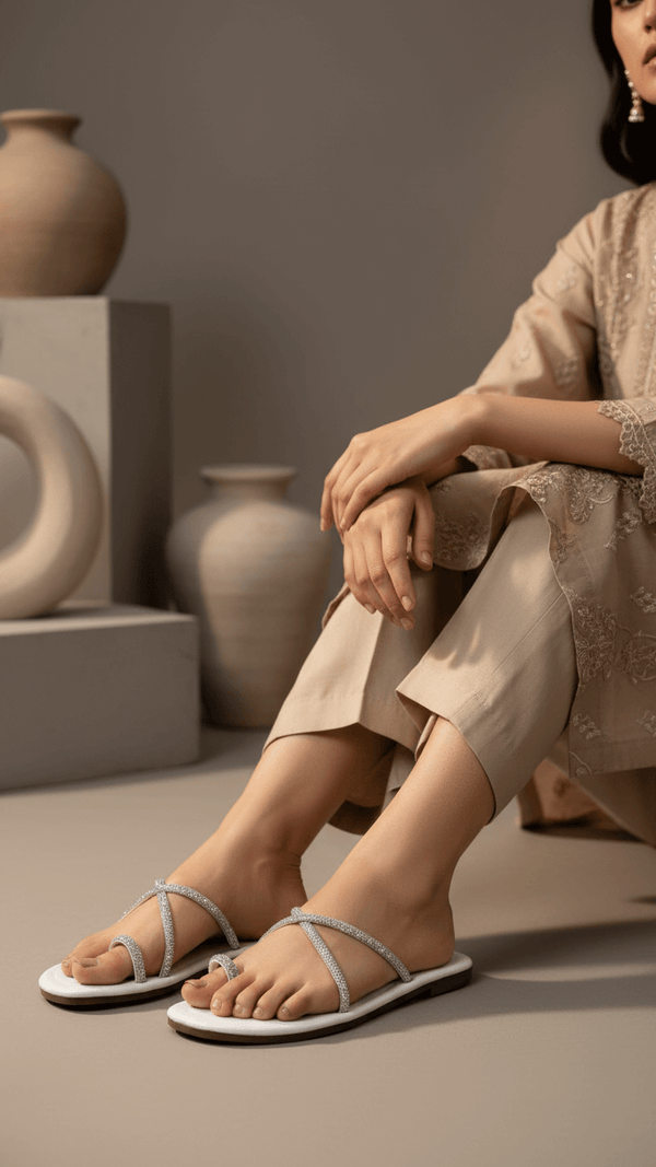 White Casual Chappal CL1986