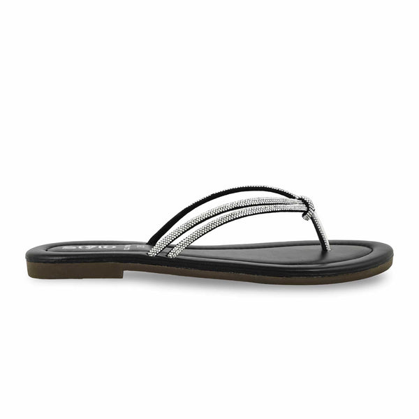 Black Casual Chappal For Women CL1994