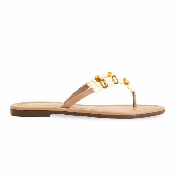 Beige Casual Chappal For Ladies CL2000