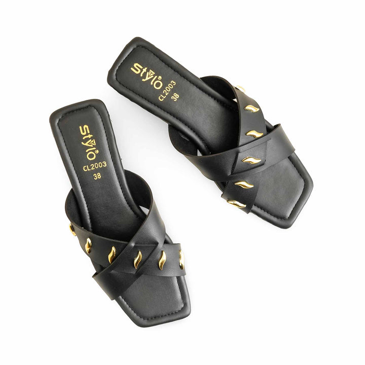 Black Casual Slipper For Ladies CL2003