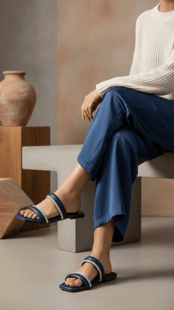 Navy Casual Women Slipper CL2008