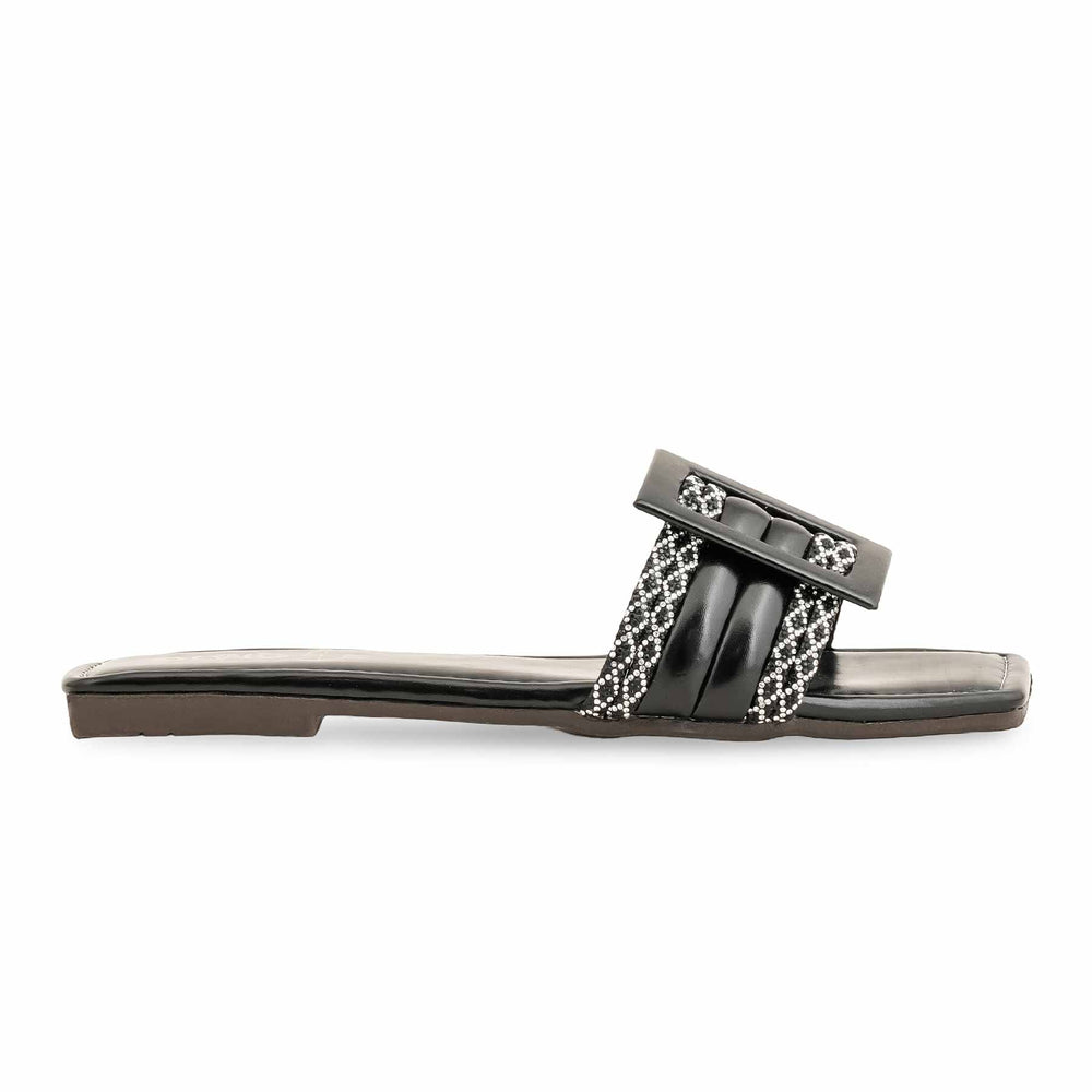 Black Casual Slipper For Ladies CL2029