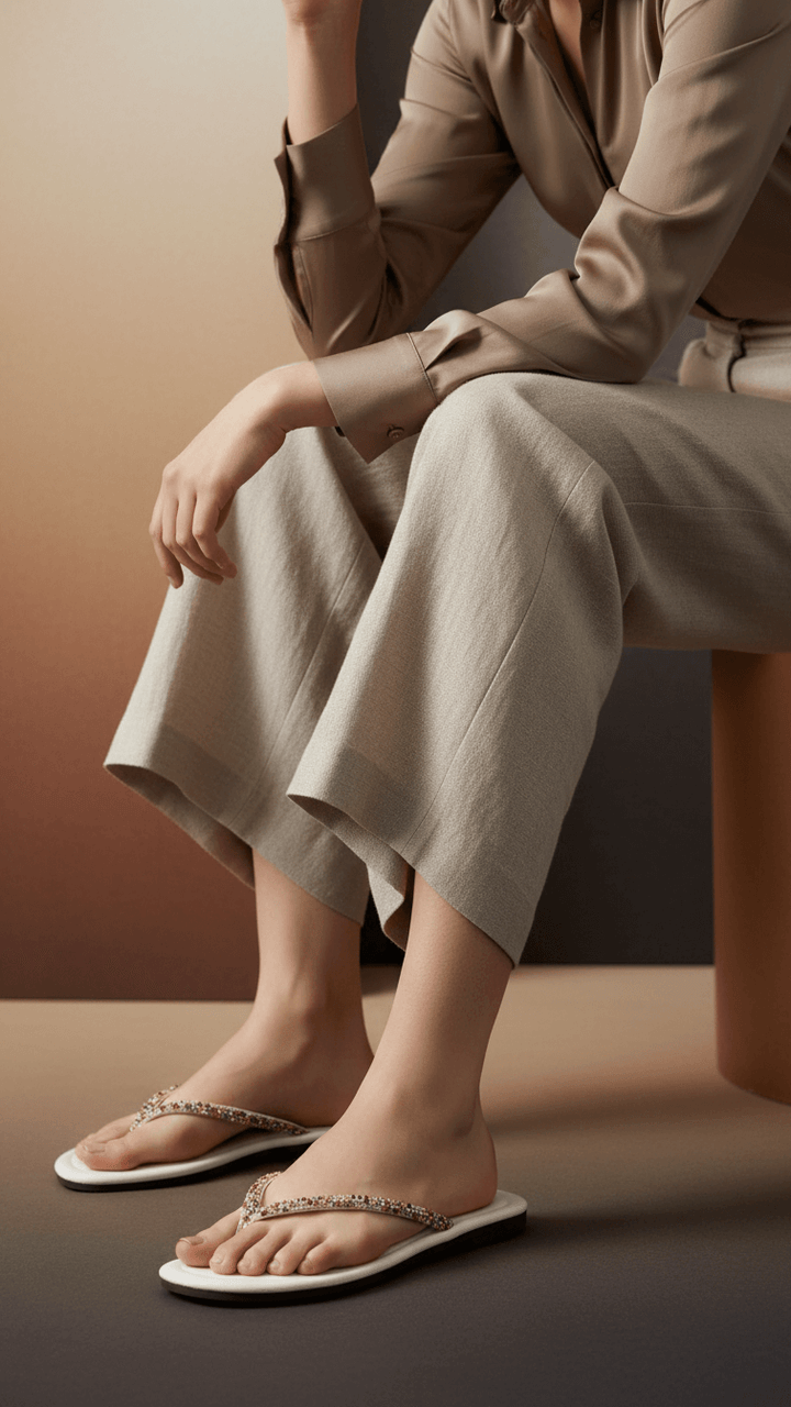 White Casual Chappal For Women CL2030