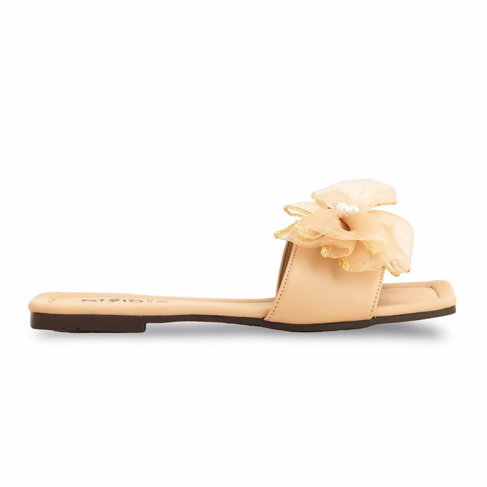 Beige Casual Slipper For Ladies Cl2032