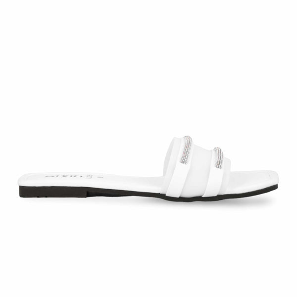 White Casual Slipper CL2035