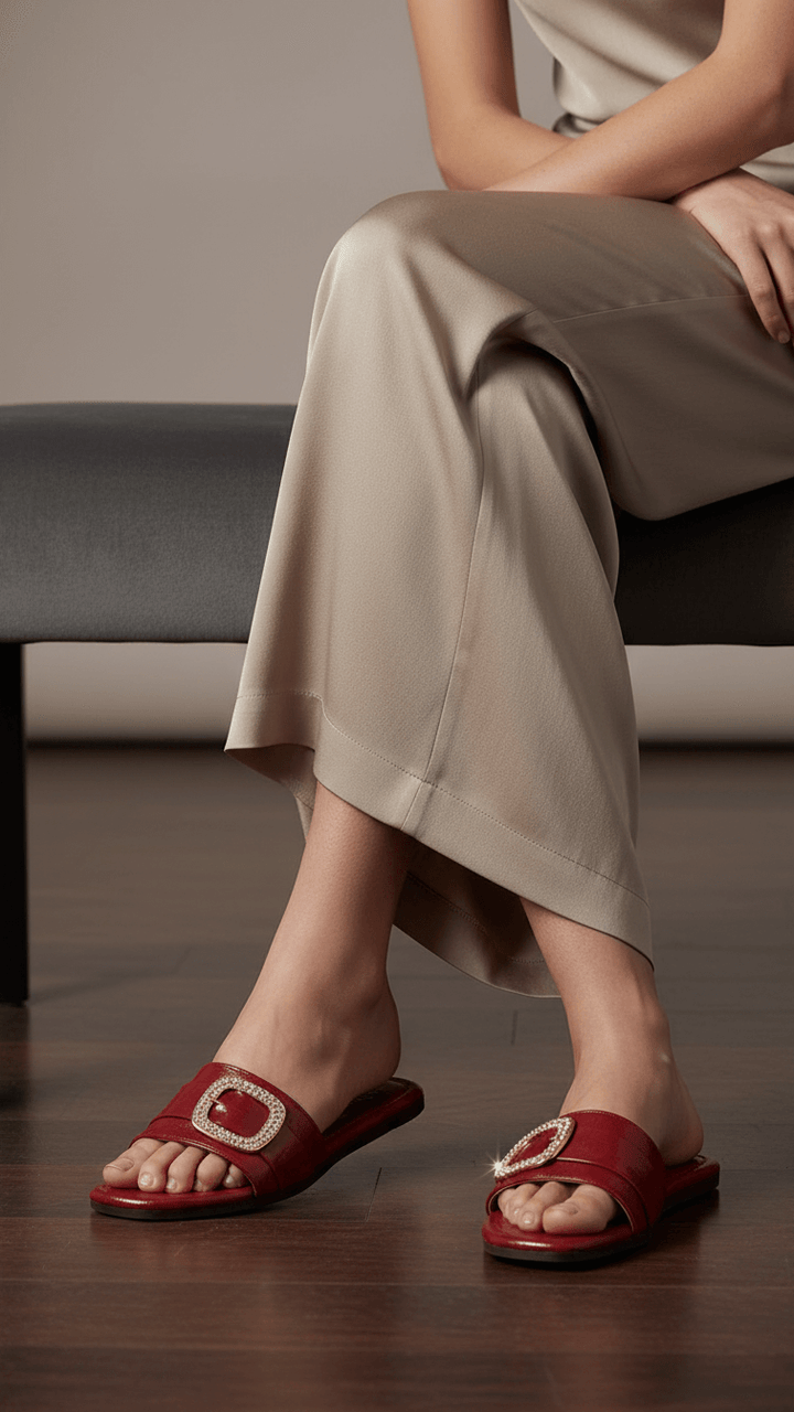 Maroon Casual Slipper For Ladies CL2038
