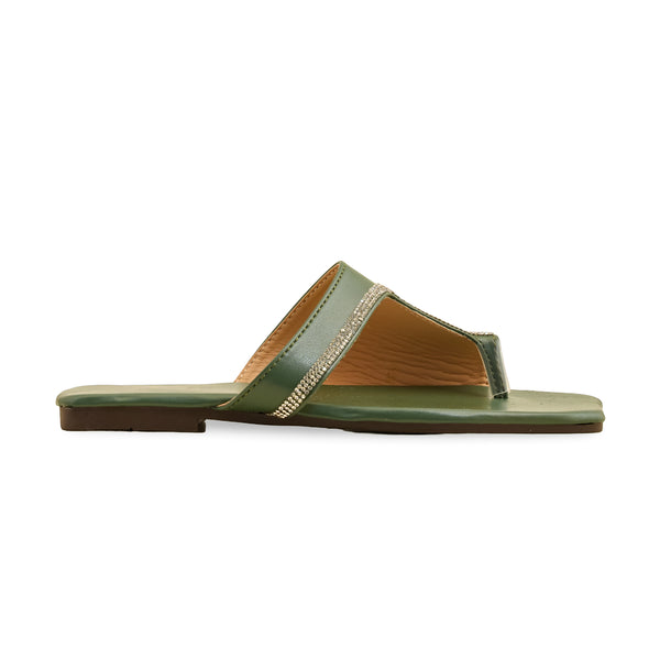 Green Casual Chappal CL2042