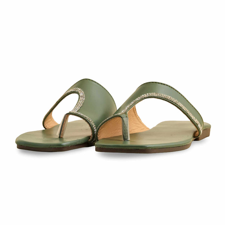 Green Casual Chappal CL2042