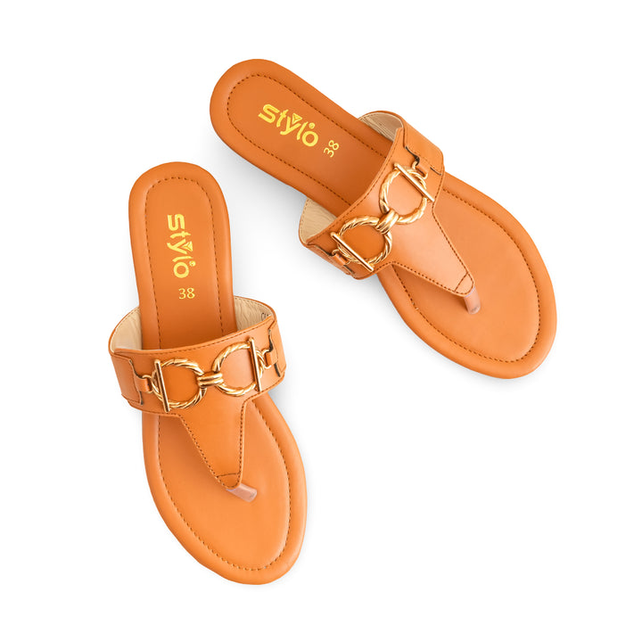 Tan Casual Chappal CL2046