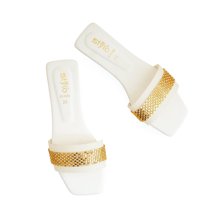 White Casual Slipper CL2056